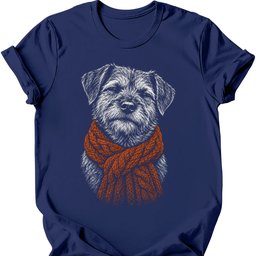 Border Terrier Winter Dog T Shirt Gift For Dog Lover