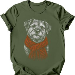 Border Terrier Winter Dog T Shirt Gift For Dog Lover