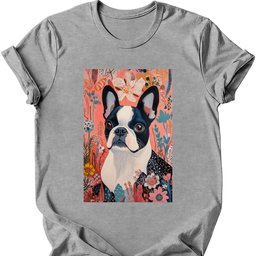 Boston Terrier Boho Dog T Shirt Gift For Dog Lover
