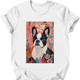 Boston Terrier Boho Dog T Shirt Gift For Dog Lover