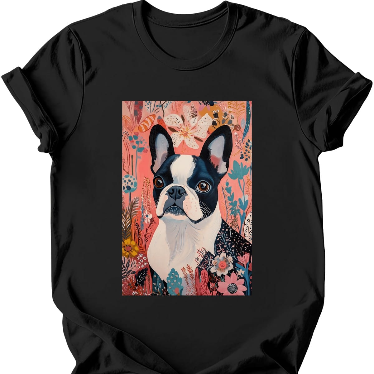 Boston Terrier Boho Dog T Shirt Gift For Dog Lover