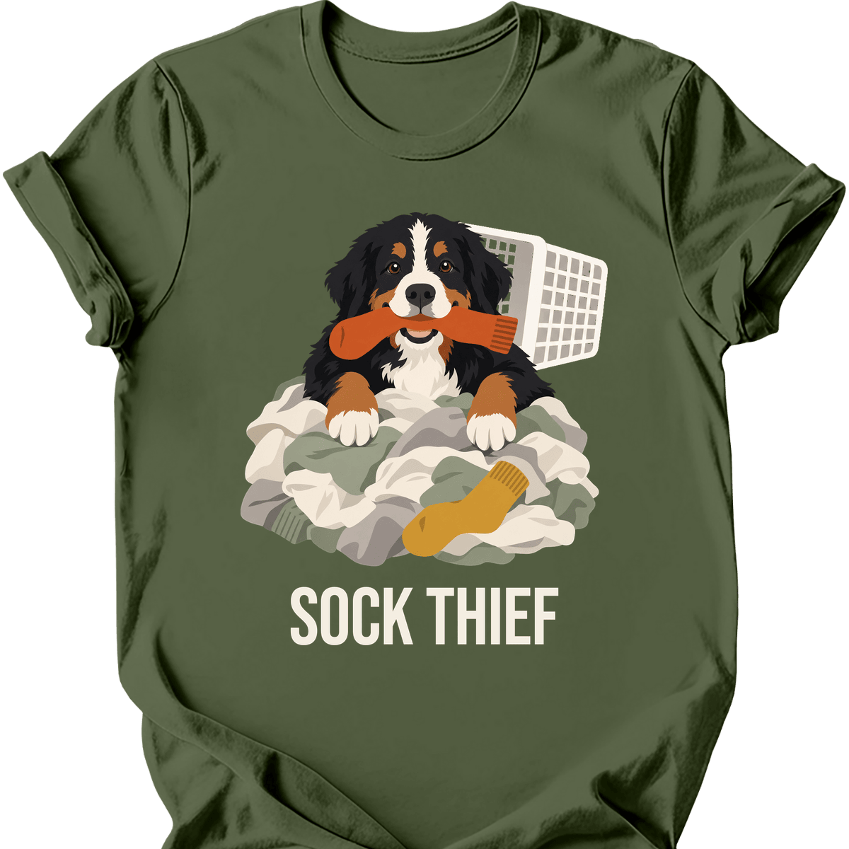 Bernese Mountain Dog Sock Thief T Shirt Gift For Dog Lover