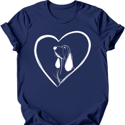 Basset Hound Heart Dog T Shirt Gift For Dog Lover