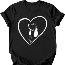 Basset Hound Heart Dog T Shirt Gift For Dog Lover
