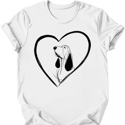 Basset Hound Heart Dog T Shirt Gift For Dog Lover