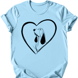 Basset Hound Heart Dog T Shirt Gift For Dog Lover