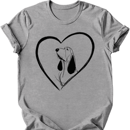 Basset Hound Heart Dog T Shirt Gift For Dog Lover