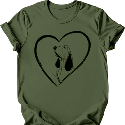 Basset Hound Heart Dog T Shirt Gift For Dog Lover