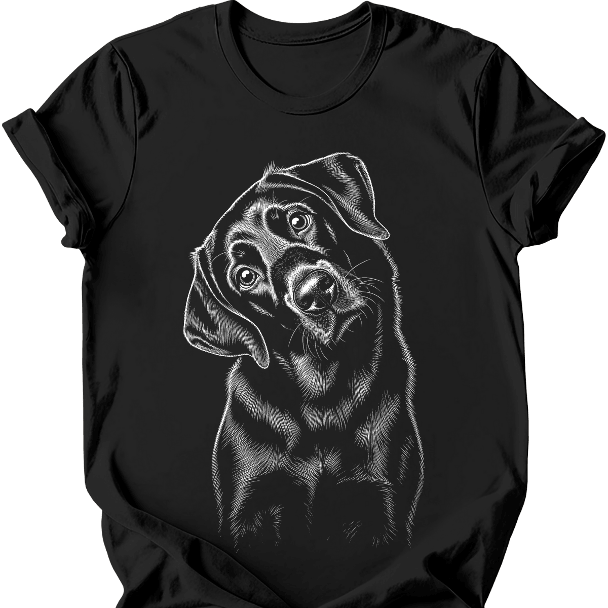 Black Labrador Tilted Dog T Shirt Gift For Dog Lover