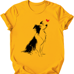 Border Collie Sketch Dog T Shirt Gift For Dog Lover