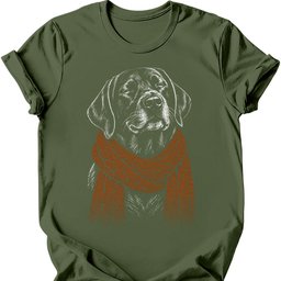 Black Labrador Winter Dog T Shirt Gift For Dog Lover