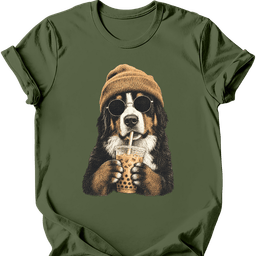 Bernese Mountain Dog Hipster Dog T Shirt Gift For Dog Lover