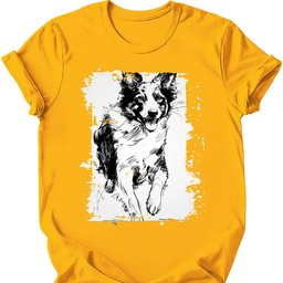 Border Collie Running Dog T Shirt Gift For Dog Lover