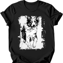 Border Collie Running Dog T Shirt Gift For Dog Lover