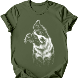 Border Collie Tilted Dog T Shirt Gift For Dog Lover