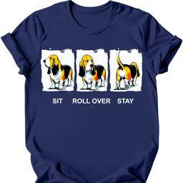 Basset Hound Sit Roll Over Stay T Shirt Gift For Dog Lover
