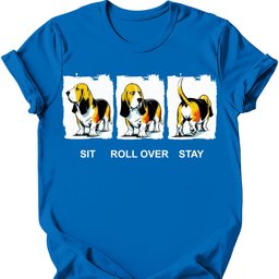 Basset Hound Sit Roll Over Stay T Shirt Gift For Dog Lover