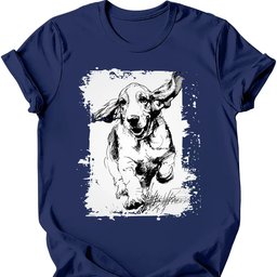 Basset Hound Running Dog T Shirt Gift For Dog Lover
