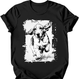 Basset Hound Running Dog T Shirt Gift For Dog Lover