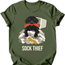 Black Labrador Sock Thief T Shirt Gift For Dog Lover