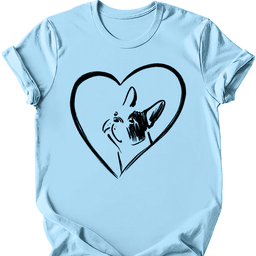 Boston Terrier Heart Dog T Shirt Gift For Dog Lover