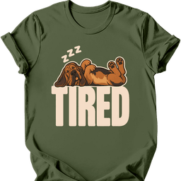 Bloodhound Tired Dog T Shirt Gift For Dog Lover