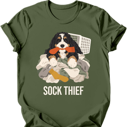Bernedoodle Sock Thief T Shirt Gift For Dog Lover