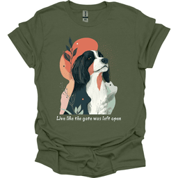 Bearded Collie Live Like The Gate Was Left Open T Shirt Gift For Dog Lover