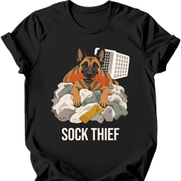 Belgian Malinois Sock Thief T Shirt Gift For Dog Lover