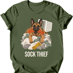 Belgian Malinois Sock Thief T Shirt Gift For Dog Lover