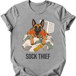 Belgian Malinois Sock Thief T Shirt Gift For Dog Lover