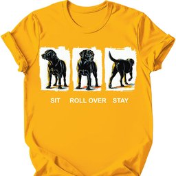 Black Labrador Sit Roll Over Stay T Shirt Gift For Dog Lover