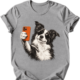 Border Collie Selfie Dog T Shirt Gift For Dog Lover