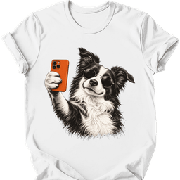 Border Collie Selfie Dog T Shirt Gift For Dog Lover