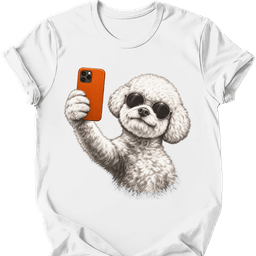 Bichon Frise Selfie Dog T Shirt Gift For Dog Lover