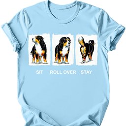 Bernese Mountain Dog Sit Roll Over Stay T Shirt Gift For Dog Lover