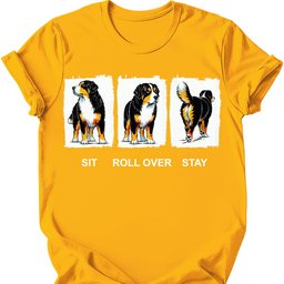 Bernese Mountain Dog Sit Roll Over Stay T Shirt Gift For Dog Lover