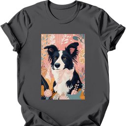 Border Collie Boho Dog T Shirt Gift For Dog Lover