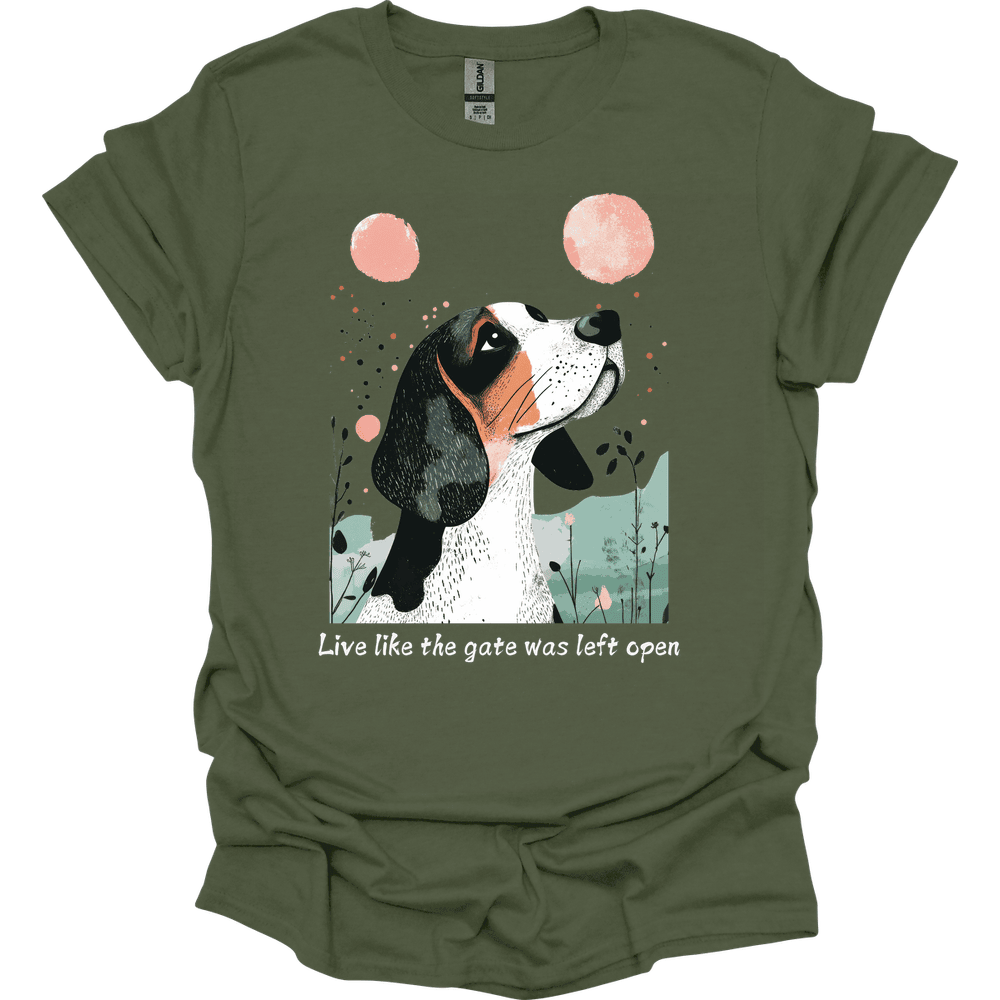 Basset Hound Live Like The Gate Was Left Open T Shirt Gift For Dog Lover