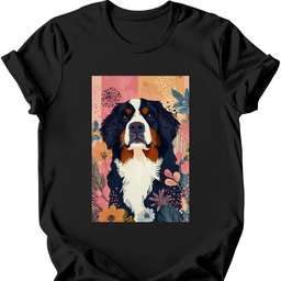 Bernese Mountain Dog Boho Dog T Shirt Gift For Dog Lover
