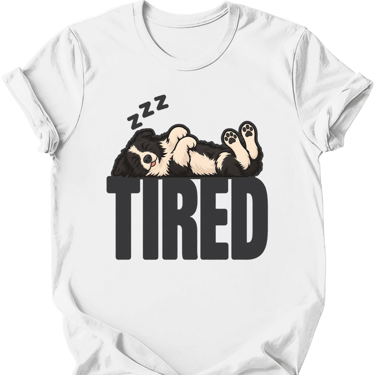 Border Collie Tired Dog T Shirt Gift For Dog Lover