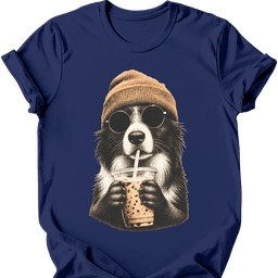 Border Collie Hipster Dog T Shirt Gift For Dog Lover