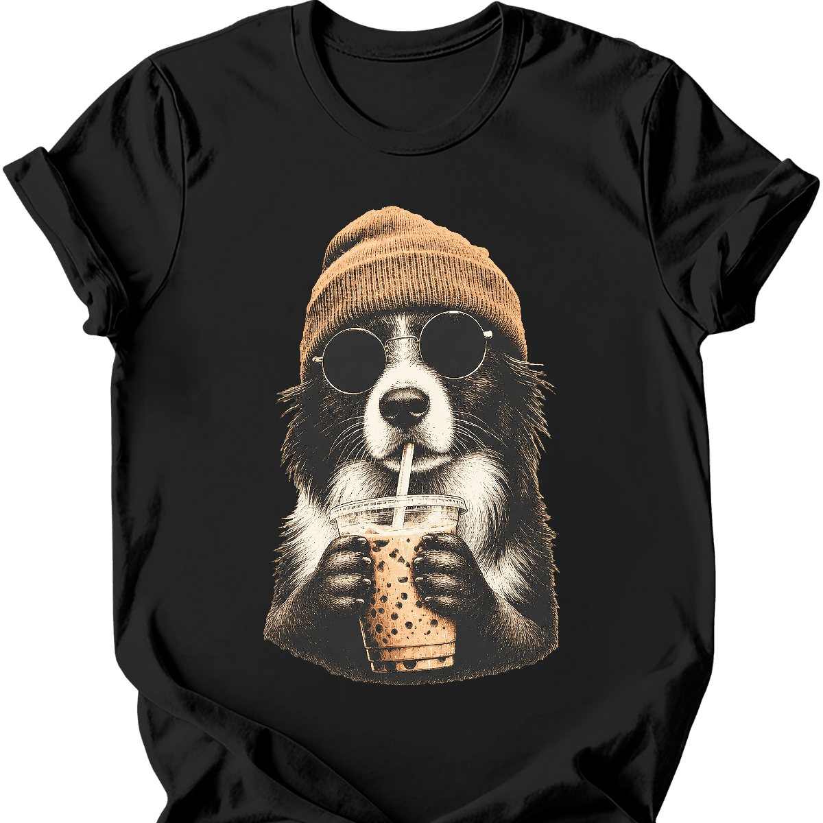 Border Collie Hipster Dog T Shirt Gift For Dog Lover