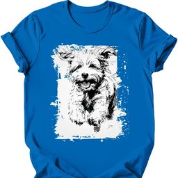 Bichon Frise Running Dog T Shirt Gift For Dog Lover
