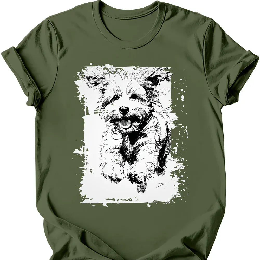 Bichon Frise Running Dog T Shirt Gift For Dog Lover