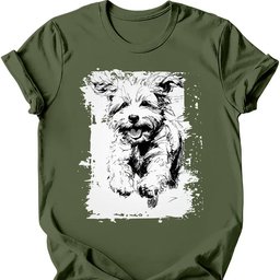 Bichon Frise Running Dog T Shirt Gift For Dog Lover
