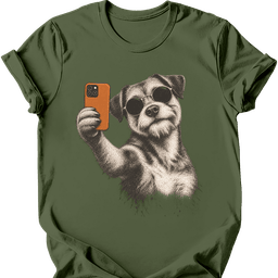 Border Terrier Selfie Dog T Shirt Gift For Dog Lover