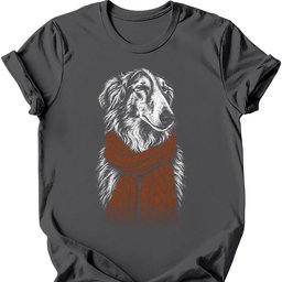 Borzoi Winter Dog T Shirt Gift For Dog Lover