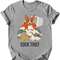 Basenji Sock Thief T Shirt Gift For Dog Lover
