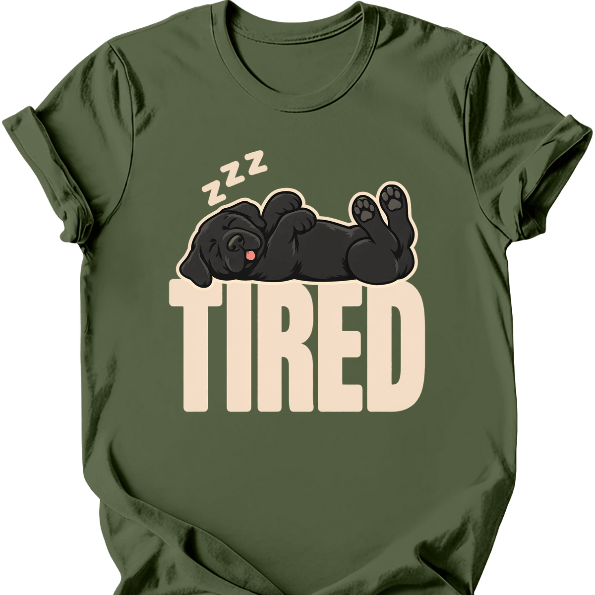 Black Labrador Tired Dog T Shirt Gift For Dog Lover
